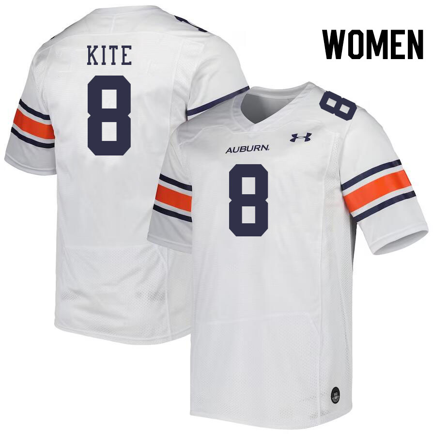 Women #8 Antonio Kite Auburn Tigers College Football Jerseys Stitched-White